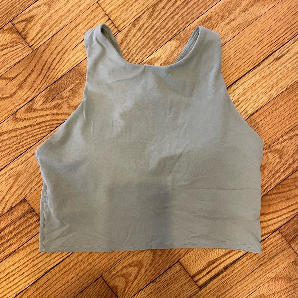 Athleta Sage Green High-Neck Sports Bra